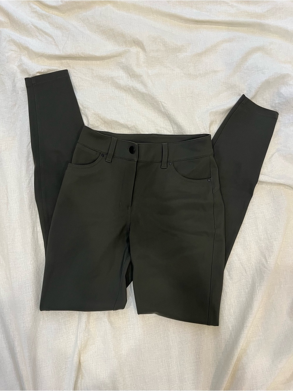 Lululemon High-Rise Slim-Fit Pants – Size 25 – Dark Olive